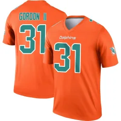 Men's Ollie Gordon II Miami Dolphins No.31 Legend Inverted Jersey - Orange