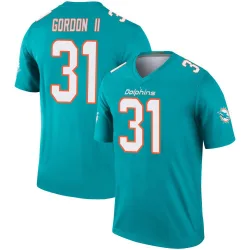 Men's Ollie Gordon II Miami Dolphins No.31 Legend Jersey - Aqua