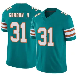 Men's Ollie Gordon II Miami Dolphins No.31 Limited Alternate Vapor F.U.S.E. Jersey - Aqua