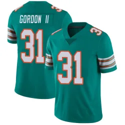 Men's Ollie Gordon II Miami Dolphins No.31 Limited Alternate Vapor Untouchable Jersey - Aqua