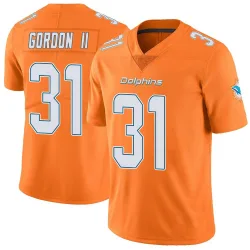 Men's Ollie Gordon II Miami Dolphins No.31 Limited Color Rush Jersey - Orange