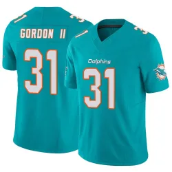 Men's Ollie Gordon II Miami Dolphins No.31 Limited Vapor F.U.S.E. Jersey - Aqua