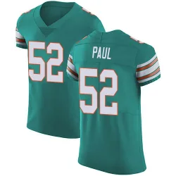 Men's Patrick Paul Miami Dolphins No.52 Elite Aqua Alternate Vapor Untouchable Jersey - Green