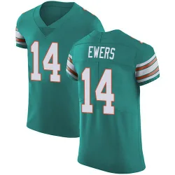 Men's Quinn Ewers Miami Dolphins No.14 Elite Aqua Alternate Vapor Untouchable Jersey - Green
