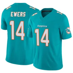 Men's Quinn Ewers Miami Dolphins No.14 Limited Vapor F.U.S.E. Jersey - Aqua