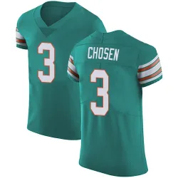 Men's Robbie Chosen Miami Dolphins No.3 Elite Aqua Alternate Vapor Untouchable Jersey - Green