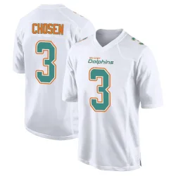 Men's Robbie Chosen Miami Dolphins No.3 Game Fashion Jersey - White