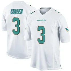 Men's Robbie Chosen Miami Dolphins No.3 Game Jersey - White