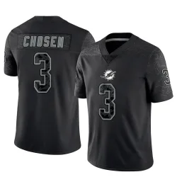 Men's Robbie Chosen Miami Dolphins No.3 Limited Reflective Jersey - Black