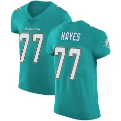 Men's Ryan Hayes Miami Dolphins No.77 Elite Aqua Team Color Vapor Untouchable Jersey - Green