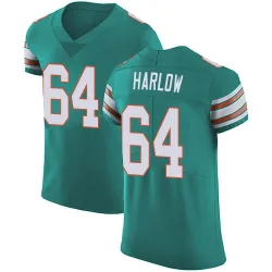 Men's Sean Harlow Miami Dolphins No.64 Elite Aqua Alternate Vapor Untouchable Jersey - Green