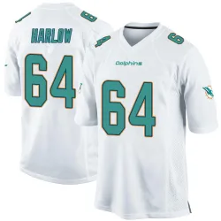 Men's Sean Harlow Miami Dolphins No.64 Game Jersey - White