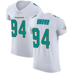 Men's Shakel Brown Miami Dolphins No.94 Elite Vapor Untouchable Jersey - White