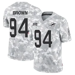 Men's Shakel Brown Miami Dolphins No.94 Limited 2024 Salute to Service Jersey - Arctic Camo