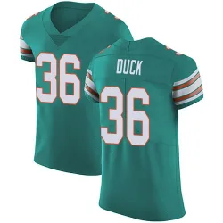 Men's Storm Duck Miami Dolphins No.36 Elite Aqua Alternate Vapor Untouchable Jersey - Green