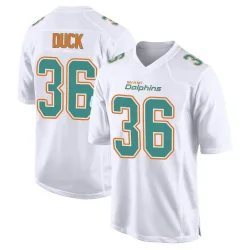 Men's Storm Duck Miami Dolphins No.36 Game Fashion Jersey - White