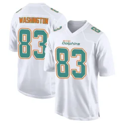 Men's Tahj Washington Miami Dolphins No.83 Game Fashion Jersey - White