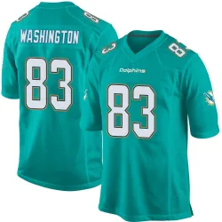 Men's Tahj Washington Miami Dolphins No.83 Game Team Color Jersey - Aqua