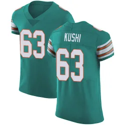 Men's Tedi Kushi Miami Dolphins No.63 Elite Aqua Alternate Vapor Untouchable Jersey - Green