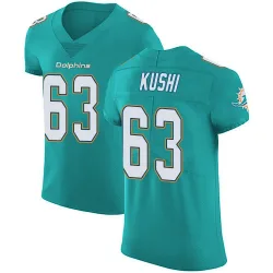 Men's Tedi Kushi Miami Dolphins No.63 Elite Aqua Team Color Vapor Untouchable Jersey - Green