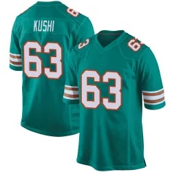 Men's Tedi Kushi Miami Dolphins No.63 Game Alternate Jersey - Aqua