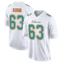 Men's Tedi Kushi Miami Dolphins No.63 Game Fashion Jersey - White