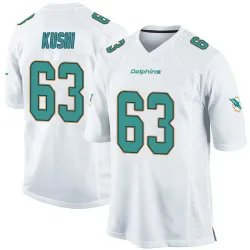 Men's Tedi Kushi Miami Dolphins No.63 Game Jersey - White
