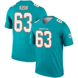 Men's Tedi Kushi Miami Dolphins No.63 Legend Jersey - Aqua