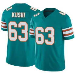 Men's Tedi Kushi Miami Dolphins No.63 Limited Alternate Vapor F.U.S.E. Jersey - Aqua