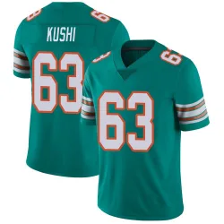 Men's Tedi Kushi Miami Dolphins No.63 Limited Alternate Vapor Untouchable Jersey - Aqua