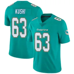 Men's Tedi Kushi Miami Dolphins No.63 Limited Team Color Vapor Untouchable Jersey - Aqua