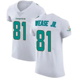 Men's Theo Wease Jr. Miami Dolphins No.81 Elite Vapor Untouchable Jersey - White