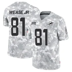 Men's Theo Wease Jr. Miami Dolphins No.81 Limited 2024 Salute to Service Jersey - Arctic Camo