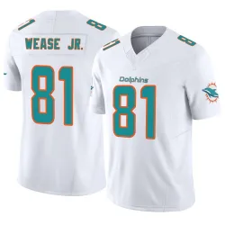 Men's Theo Wease Jr. Miami Dolphins No.81 Limited Vapor F.U.S.E. Jersey - White