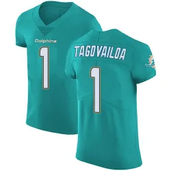 Men's Tua Tagovailoa Miami Dolphins No.1 Elite Aqua Team Color Vapor Untouchable Jersey - Green