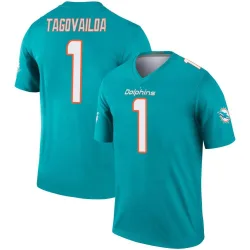 Men's Tua Tagovailoa Miami Dolphins No.1 Legend Jersey - Aqua