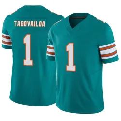 Men's Tua Tagovailoa Miami Dolphins No.1 Limited Alternate Vapor F.U.S.E. Jersey - Aqua