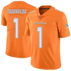 Men's Tua Tagovailoa Miami Dolphins No.1 Limited Color Rush Jersey - Orange