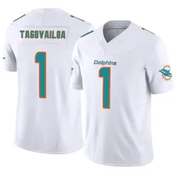 Men's Tua Tagovailoa Miami Dolphins No.1 Limited Vapor F.U.S.E. Jersey - White