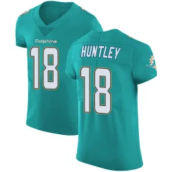 Men's Tyler Huntley Miami Dolphins No.18 Elite Aqua Team Color Vapor Untouchable Jersey - Green