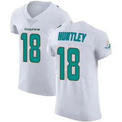 Men's Tyler Huntley Miami Dolphins No.18 Elite Vapor Untouchable Jersey - White