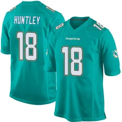 Men's Tyler Huntley Miami Dolphins No.18 Game Team Color Jersey - Aqua