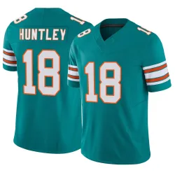 Men's Tyler Huntley Miami Dolphins No.18 Limited Alternate Vapor F.U.S.E. Jersey - Aqua