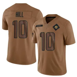 Men's Tyreek Hill Miami Dolphins No.10 Limited 2023 Salute To Service Jersey - Brown