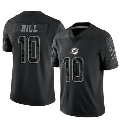 Men's Tyreek Hill Miami Dolphins No.10 Limited Reflective Jersey - Black