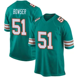 Men's Tyus Bowser Miami Dolphins No.51 Game Alternate Jersey - Aqua