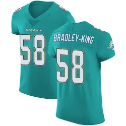 Men's William Bradley-King Miami Dolphins No.58 Elite Aqua Team Color Vapor Untouchable Jersey - Green