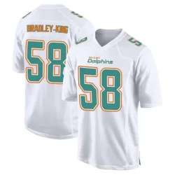 Men's William Bradley-King Miami Dolphins No.58 Game Fashion Jersey - White