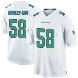 Men's William Bradley-King Miami Dolphins No.58 Game Jersey - White