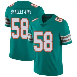 Men's William Bradley-King Miami Dolphins No.58 Limited Alternate Vapor Untouchable Jersey - Aqua